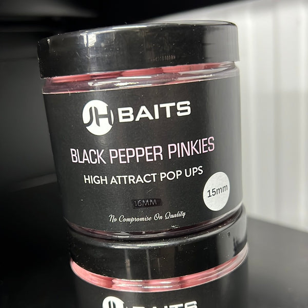 JH Baits Black Pepper Pinkies 15mm Pop-Ups