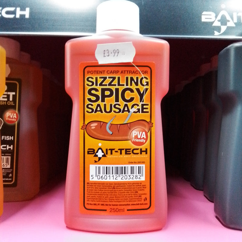 Bait-Tech Liquid Sizzling Spicy Sausage (250ml)