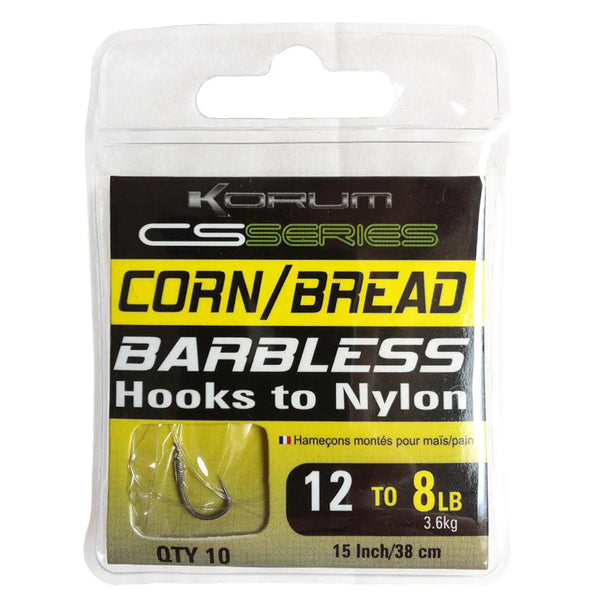 Korum Corn/Bread Barbless Hooks to Nylon