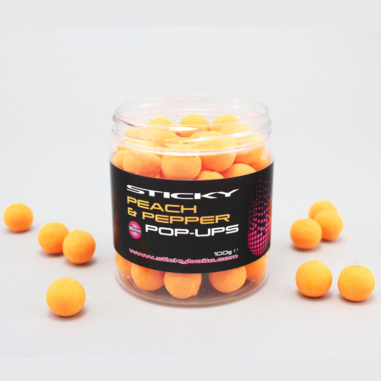 STICKY Baits Peach & Pepper Pop Ups 16mm