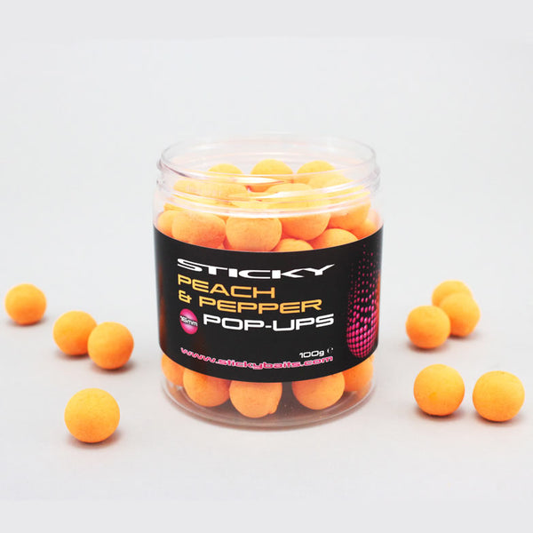 STICKY Baits Peach & Pepper Pop Ups 12mm