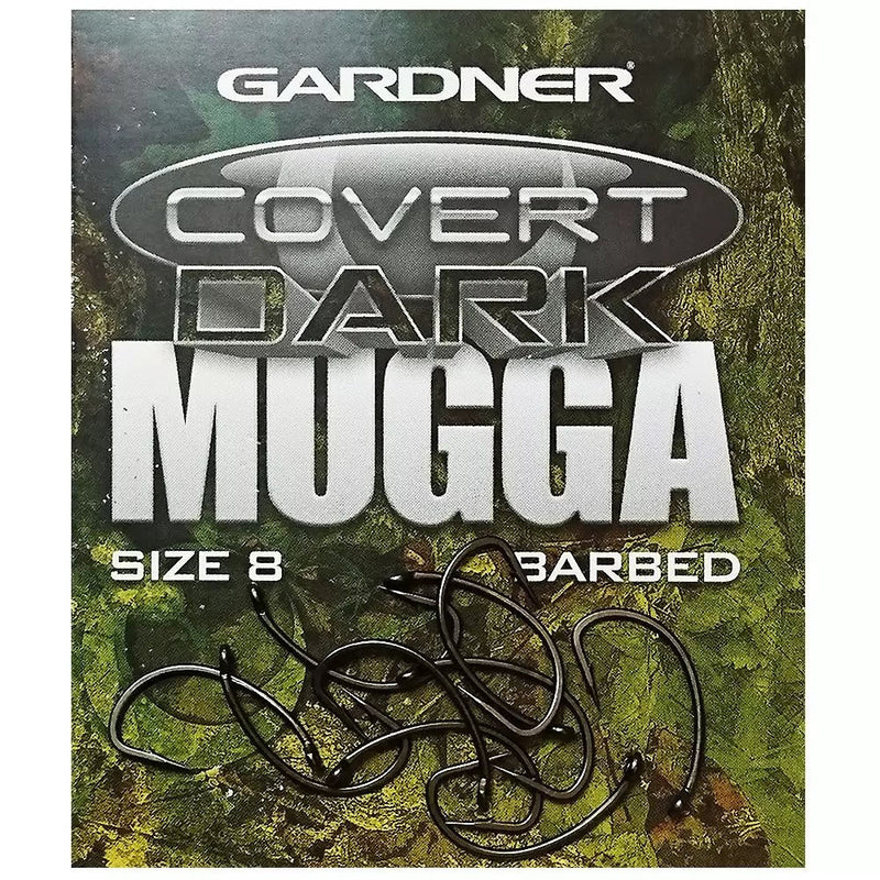 GARDNER COVERT DARK MUGGA HOOKS BARBED SIZE 4