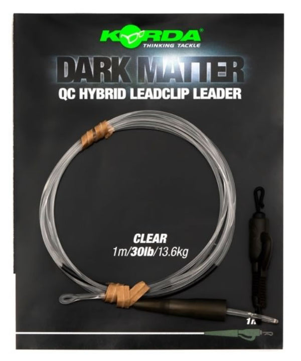 Korda Dark Matter Leader QC Hybrid Clip Clear 30lb 1m
