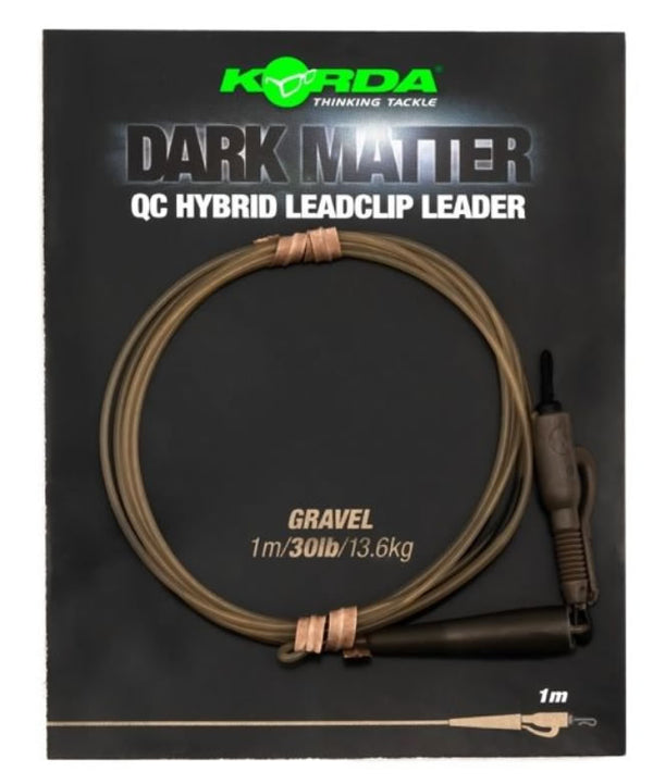 Korda Dark Matter Leader QC Hybrid Clip Gravel 30lb 1m