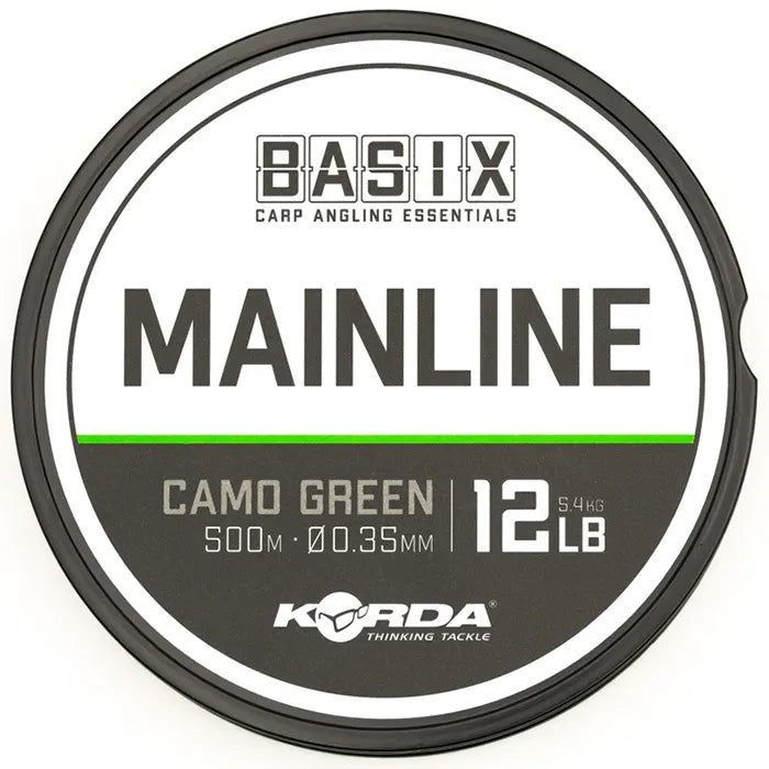 Korda Basix Main Line Camo Green 500m & 1000m Spools