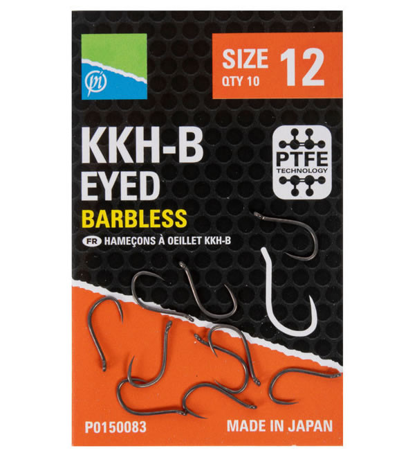 Preston KKH-B Barbless Eyed Size 10 Hooks